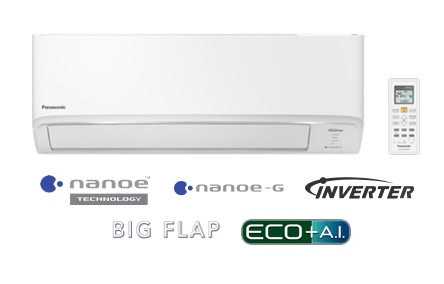 เครื่องปรับอากาศ Panasonic รุ่น Heathy Nanoe Inverter | CS-KU13WKT ขนาด 11,818 BTU
